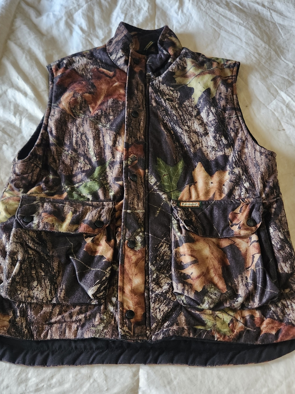 Remington Camo Quilted Field Vest in Brown, Green and Black